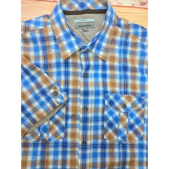 Johnston & Murphy Men's Slim Fit Short Sleeve Shirt Large - Picture 4 of 7